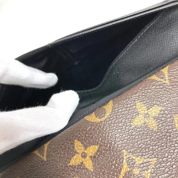 LOUIS VUITTON M60168 MonogramMacassar Portefeuille Ron Long Tri-fold Wallet - Picture 5 of 15